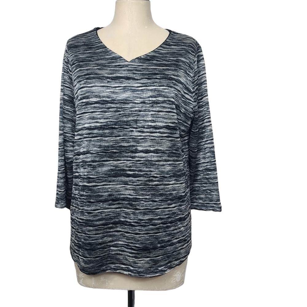 Chico's Easywear Knit V Neck Blouse L
